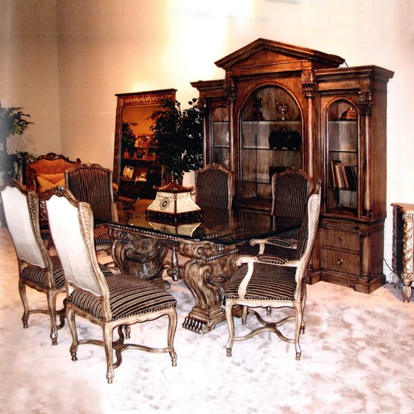 Bellagio 7 Piece Dining Chairs with Glass Top Table - Image 2
