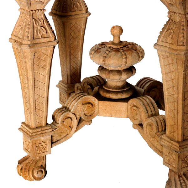 Crown Royale Hand-Carved Glass Top Accent Table S328AT-1 - Image 2