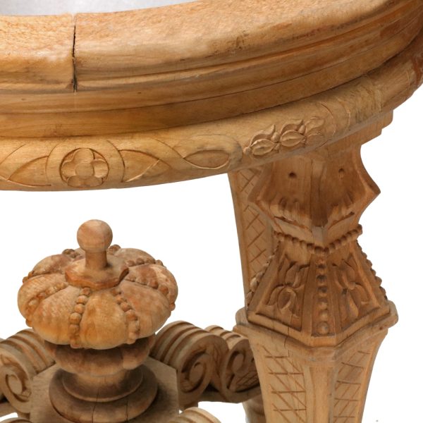 Crown Royale Hand-Carved Glass Top Accent Table S328AT-1 - Image 3