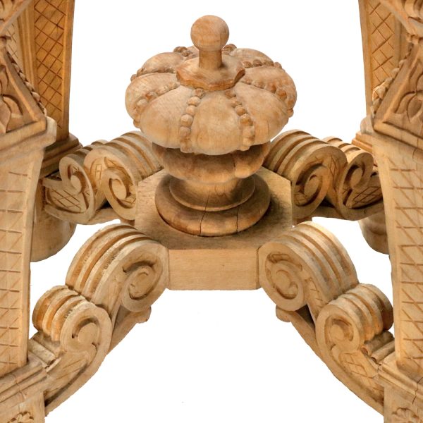 Crown Royale Hand-Carved Glass Top Accent Table S328AT-1 - Image 4