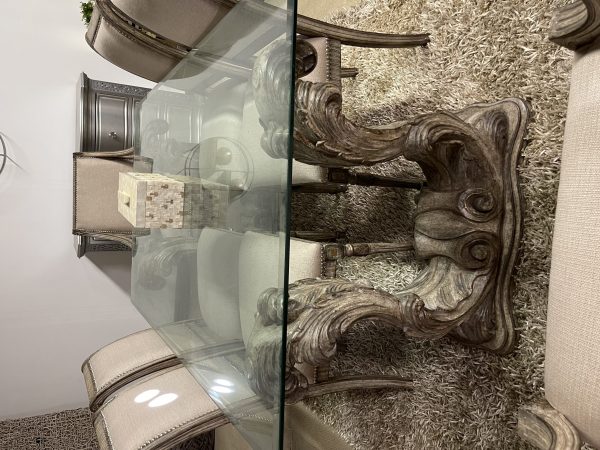 Italian Louis XVI Dining Chairs with Glass Top Table - Image 7