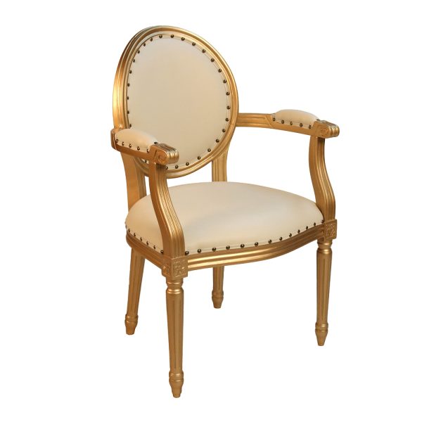 Louis XVI Round Glass Top 5 Piece Dining Set - Image 4