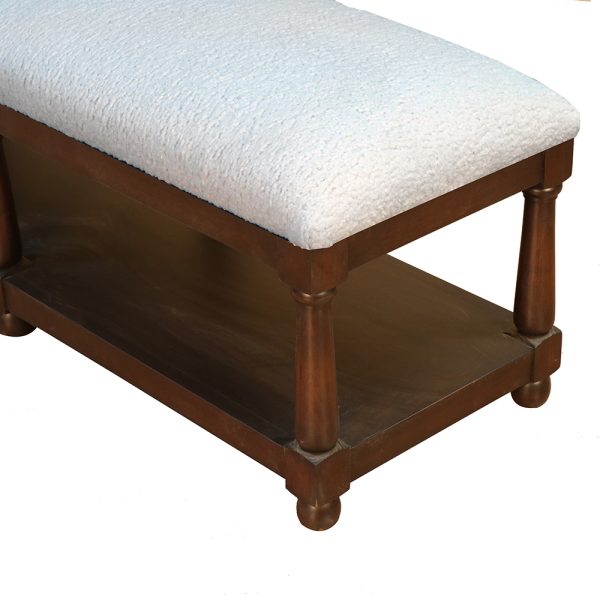 Mercede Traditional Bench with Shelf - Image 2