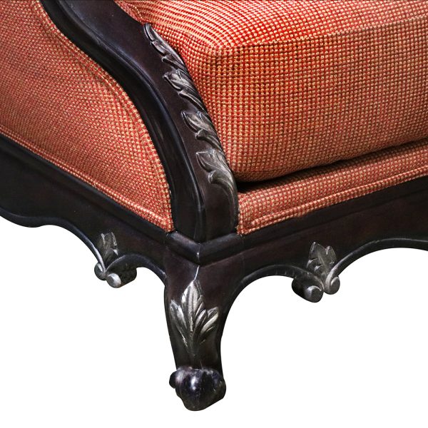 Ornate Hand-Carved Transitional Lounge Chair - Image 2