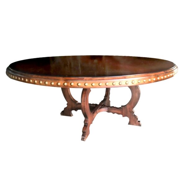 Alba Round Wood Top Traditional Dining Table - Image 3