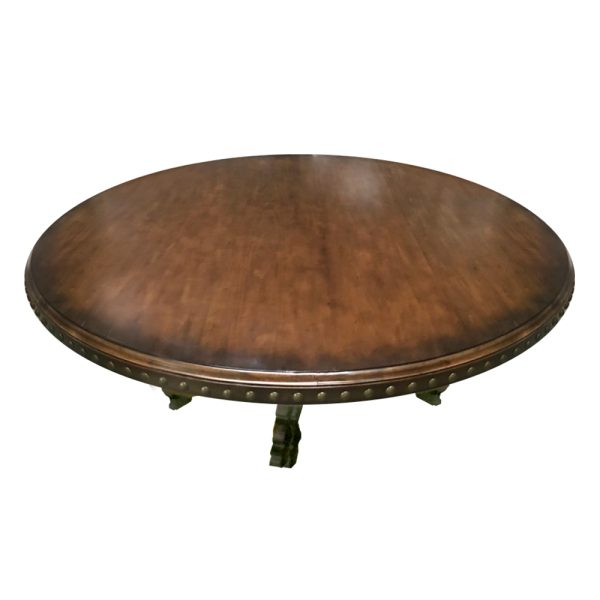 Alba Round Wood Top Traditional Dining Table - Image 2