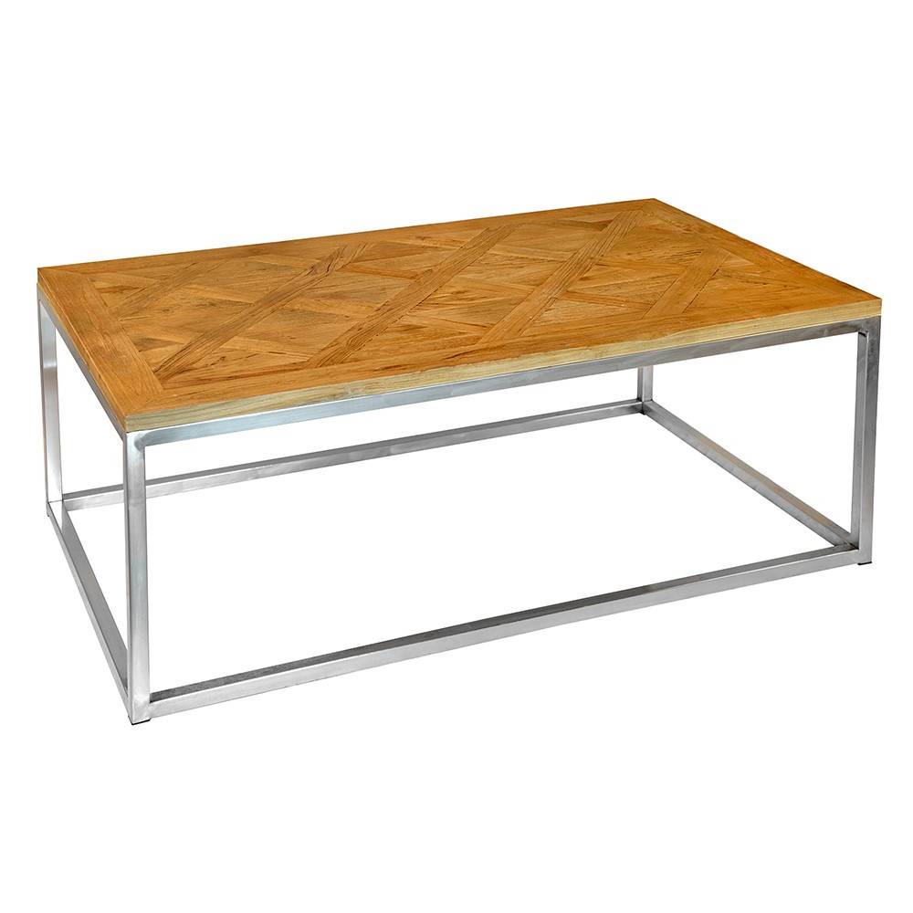 Zoro Metal Coffee Table, Elm Wood S1040CT-2