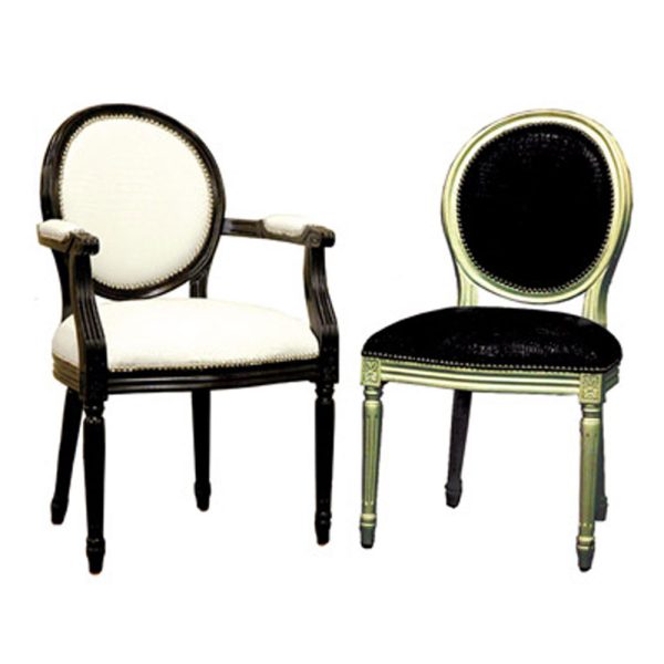 Louis XVI Round Glass Top 5 Piece Dining Set - Image 11