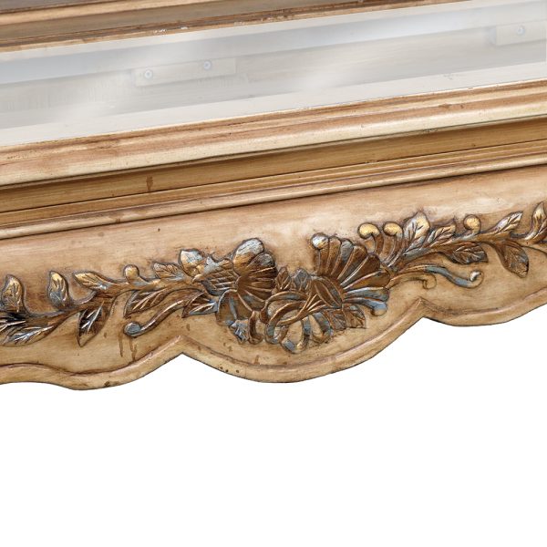 Louis XVI Glass Top Console Table Vintage - Image 2