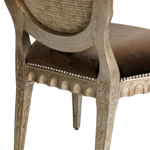 Louis XVI Carved Oval Back Dining Chair - Image 4