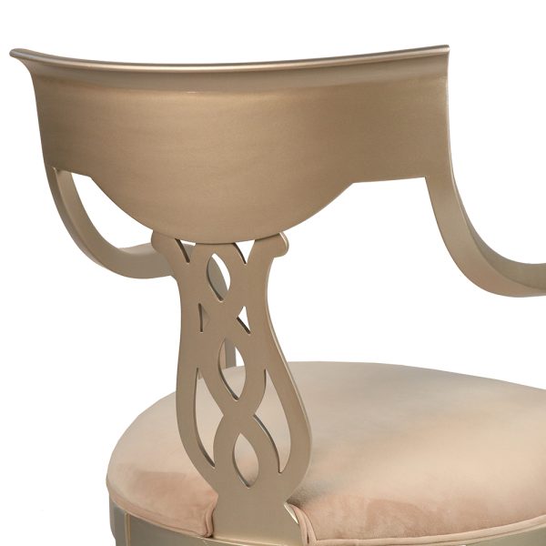 Mina Medallion Back Transitional Arm Chair - Image 5