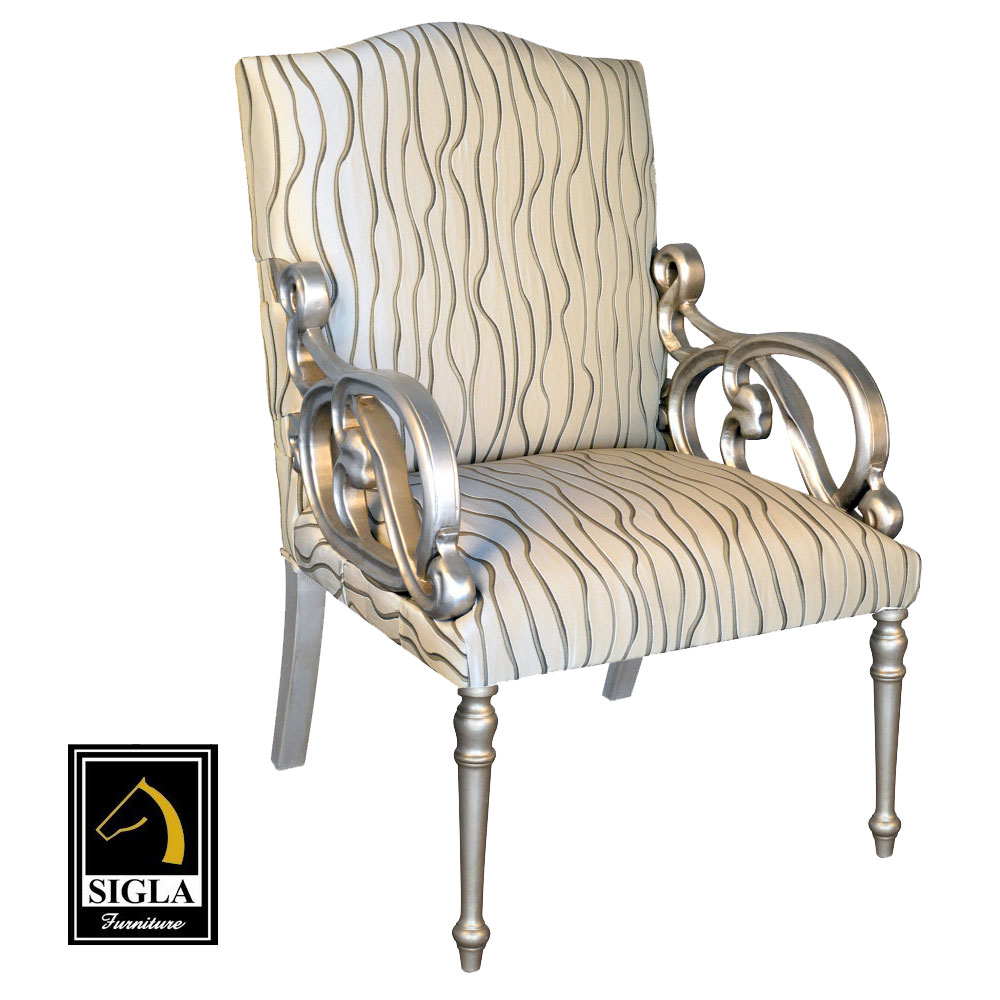 Zoya Transitional Italin Arm Chair Furniture
